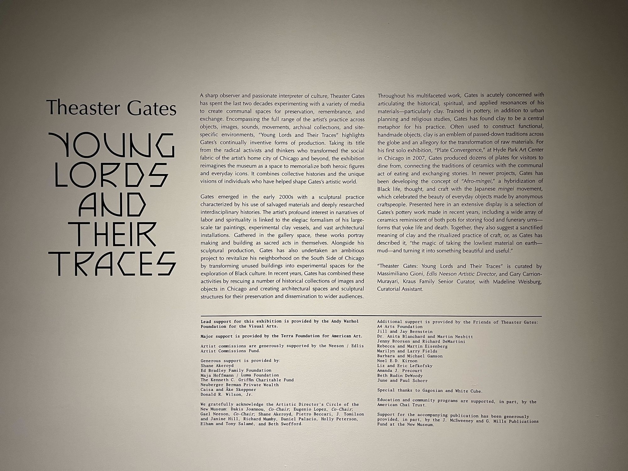 Art | Theaster Gates — "Young Lords and Their Traces"